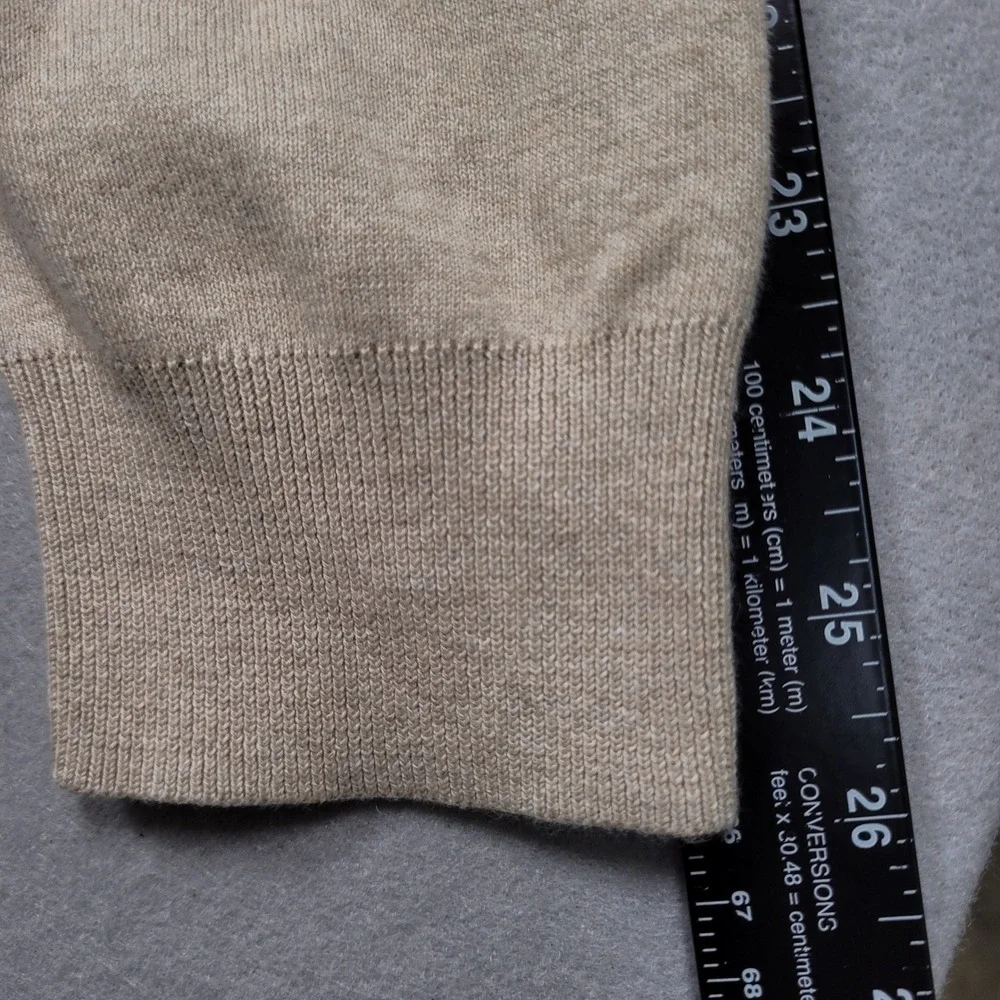 Polo Ralph Lauren Mens Pima Cotton V-Neck Sweater Beige Large Heather Classic